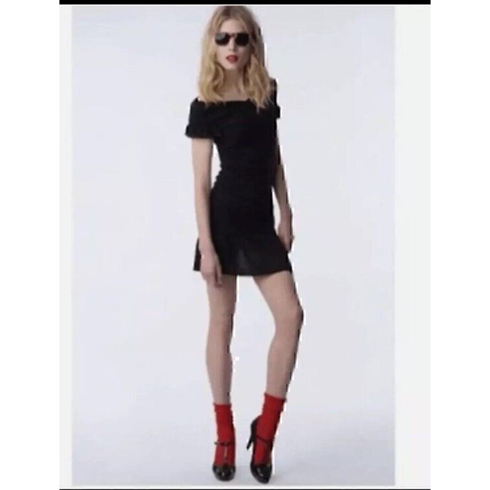 Zac Posen / Target Womens Size M Off Shoulder Sheer Black Metallic Mini Dress